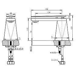 Смеситель для раковины Bravat DIAMOND F118102C-1-ENG хром