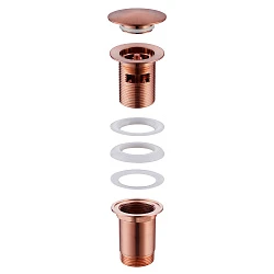 Донный клапан ABBER AF0010MRG с переливом, розовое золото матовое