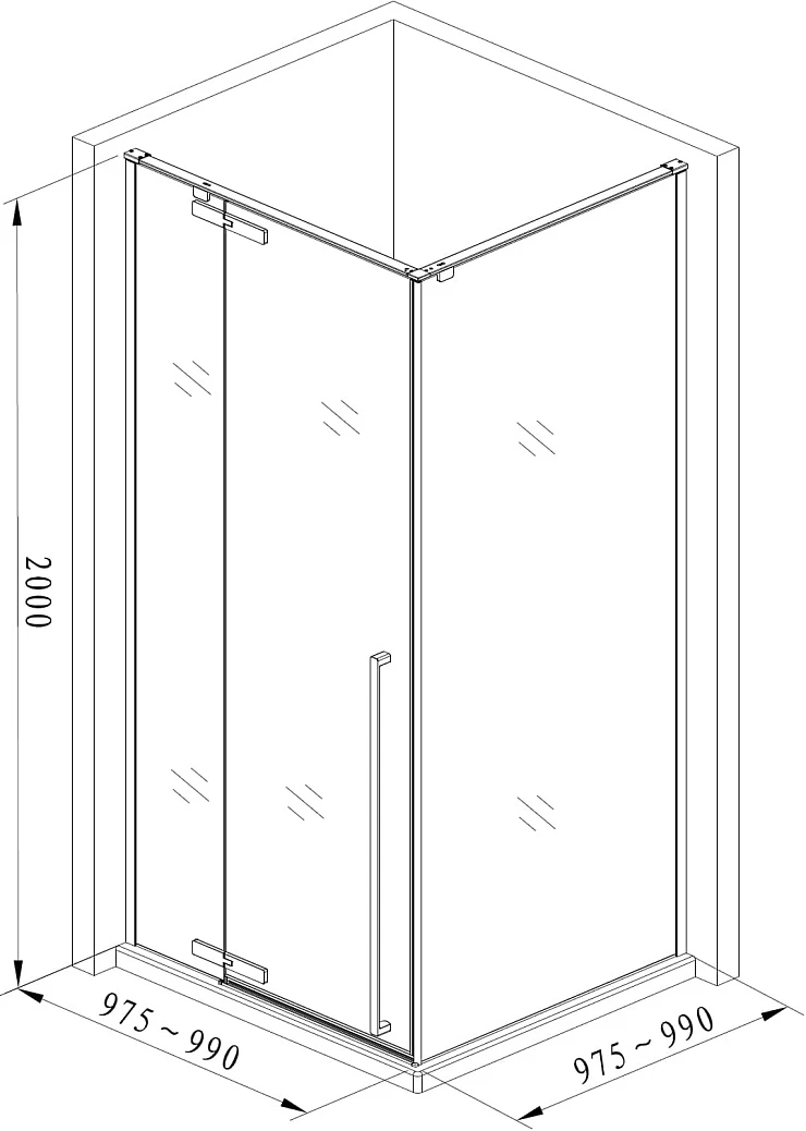 Душевой уголок Aquanet Ideal 100x100см AE-AXC10MZ-S-С профиль хром, стекло прозрачное