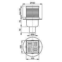 Душевой трап AlcaPlast APV32 хром