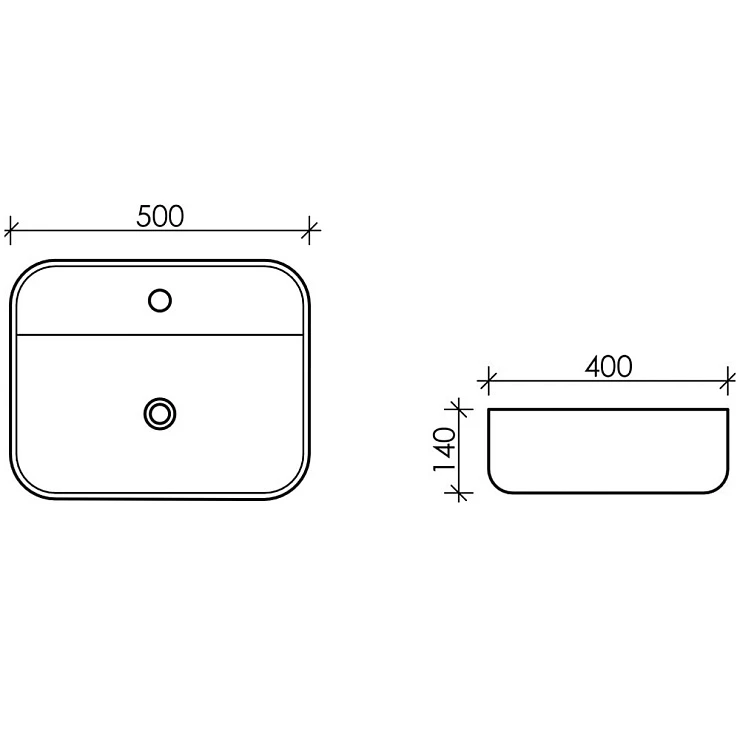 Раковина накладная Ceramica Nova Element CN5015 белая глянцевая