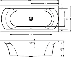 Акриловая ванна RIHO 180x80 B052001005 белая глянцевая