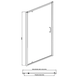 Душевая дверь в нишу Bravat Blackline 90x200см BD100.4111B профиль черный, стекло прозрачное