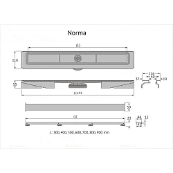 Душевой лоток Berges C1 Norma 70 095138 черный матовый