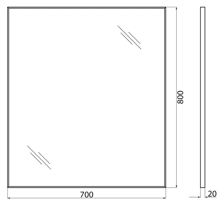 Зеркало BelBagno 70 SPC-AL-700-800 хром