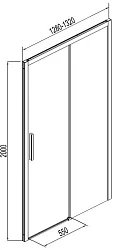 Душевая дверь в нишу Aquanet Pleasure 130см AE60-N-130H200U-BT профиль черный, стекло прозрачное