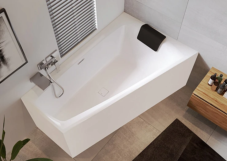 Акриловая ванна Riho Still Smart 170x110 Plug & Play B101008005 правая, белая глянцевая