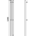 Полотенцесушитель электрический Маргроид Inaro 2 150*6 см, профильный, 2 ряда крючков, черный мат