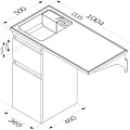 Тумба с раковиной AM.PM X-Joy 40 L под узкую стиральную машину, белая