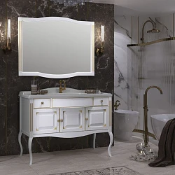 Комплект мебели Opadiris Лаура 120 белый + раковина Z0000009324 + зеркало Z0000009325