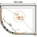Душевой уголок Cezares Relax 100x80см RELAX-RH-2-100/80-C-Bi профиль белый, стекло прозрачное
