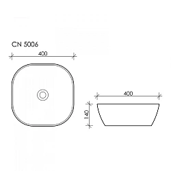 Раковина накладная Ceramica Nova Element CN5006 белая глянцевая