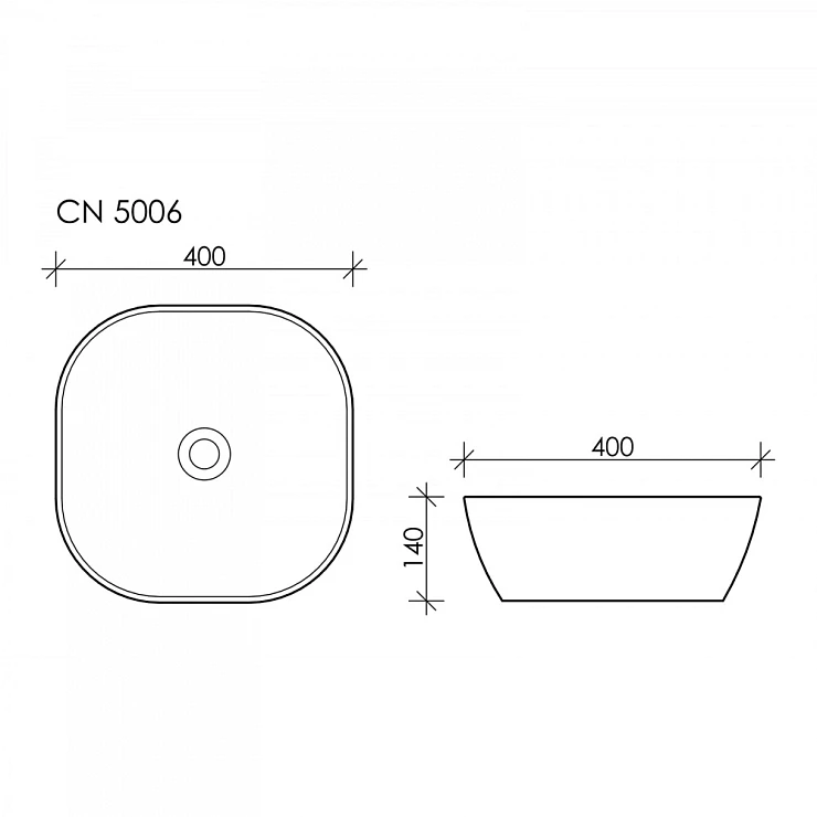 Раковина накладная Ceramica Nova Element CN5006 белая глянцевая
