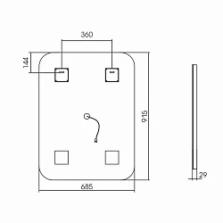 Зеркало LED Vincea VLM-2A685 685x915