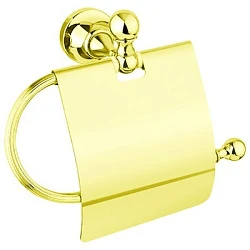 Держатель туалетной бумаги Cezares Olimp OLIMP-TRH-03/24-M с крышкой, золото 24 карат