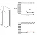 Душевой уголок ABBER Schwarzer Diamant 140x85см AG30140B-S85B профиль черный, стекло прозрачное