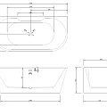 Акриловая ванна ABBER 170x80 AB9296-1.7 белая глянцевая