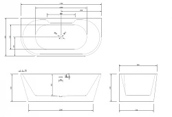 Акриловая ванна ABBER 170x80 AB9296-1.7 белая глянцевая