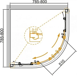 Душевой уголок Cezares Giubileo 80x80см GIUBILEO-R-2-80-SCORREVOLE-CP-Cr хром, стекло прозрачное