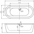 Акриловая ванна BelBagno 177,5x80,5 BB12-177,5 белая глянцевая