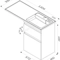 Тумба с раковиной AM.PM X-Joy 60 R под узкую стиральную машину, белая