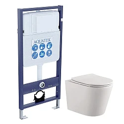 Комплект унитаз Set Aquatek Вега AQ1905-00+инсталляция Aquatek 50 INS-0000012 