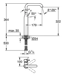 Смеситель для раковины Grohe Essence New 32901GL1 золото