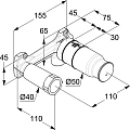 Смеситель для раковины Kludi Bozz 38245N076 с внутренней частью 38243, золото браш