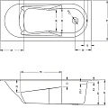 Акриловая ванна Riho Lazy 170x75 B078001005 белая глянцевая