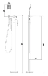 Напольный смеситель для ванны с душем Lemark Unit LM4544C хром