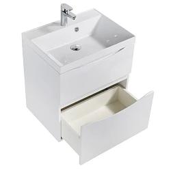 Тумба с раковиной BelBagno Marino 70 белая глянцевая