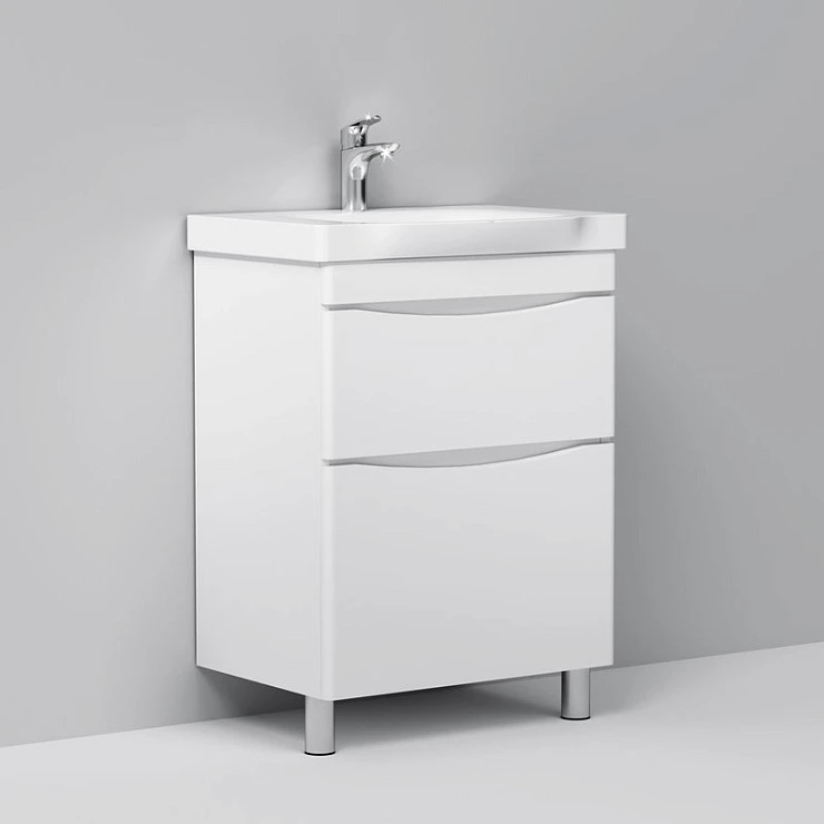 Тумба с раковиной AM.PM Like 65 напольная, белый глянец Тумба с раковиной AM.PM Like 65 напольная, белый глянец