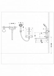 Смеситель для ванны с душем Bravat FIT F6135188CP-LB-RUS хром