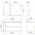 Комплект мебели Orans BC-4017L-1000 1000x480x520