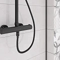 Душевая стойка Cersanit Brasko Black 63112 с термостатом, черная