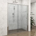 Душевая дверь в нишу GuteWetter Guwer K-662D 145x200 см, профиль хром, стекло матовое