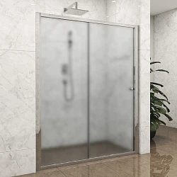 Душевая дверь в нишу GuteWetter Guwer K-662D 145x200 см, профиль хром, стекло матовое