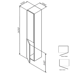 Шкаф-пенал AM.PM Gem 30см M90CHR0306WG белый глянцевый