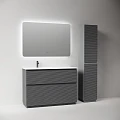 Тумба под раковину Sancos Folk Floor 120 FL120FLGS левая, напольная, Grey soft