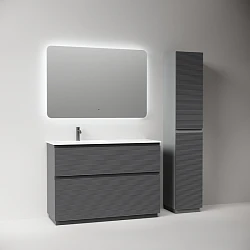 Тумба под раковину Sancos Folk Floor 120 FL120FLGS левая, напольная, Grey soft