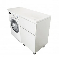 Тумба с раковиной Эстет Dallas Luxe 1400х482 R ФР-00002907 белая глянец