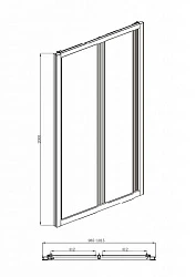 Душевая дверь в нишу Bravat Drop 100x200см BD100.4120A профиль хром, стекло прозрачное