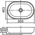 Раковина накладная ARROW AP41025D белая
