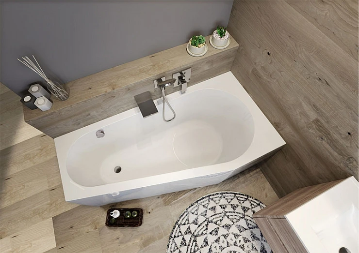 Акриловая ванна Riho Delta 160x80 Plug & Play B069007005 левая, белая глянцевая