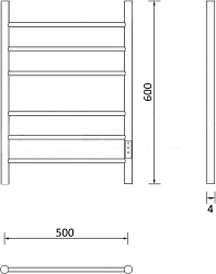 Полотенцесушитель электрический Маргроид Вид 10 СШН 60x50 хром