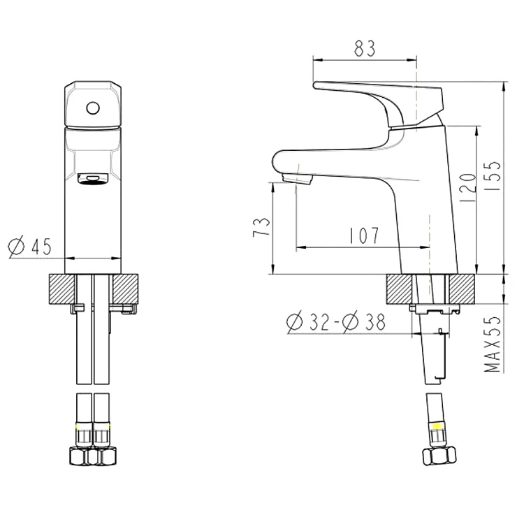 Смеситель для раковины Bravat Vega F1119177CP хром