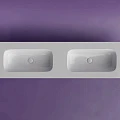 Раковина двойная встраиваемая Ceramica Nova Grace 160 см CN7023wx белая глянцевая