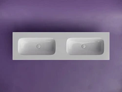 Раковина двойная встраиваемая Ceramica Nova Grace 160 см CN7023wx белая глянцевая