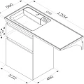 Тумба с раковиной AM.PM X-Joy 60 L под узкую стиральную машину, белая