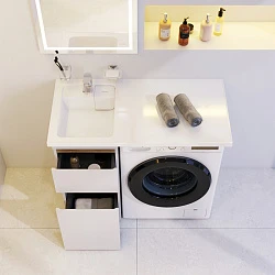 Раковина над стиральной машиной, левая, 100 см AM.PM X-Joy M85AWPL1001WG белая